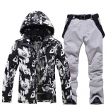 Suusakost&uuml;&uuml;m meestele Kapuutsiga suusajope ja p&uuml;kste komplektid Veekindel tuulekindel lumekost&uuml;&uuml;m Meeste soojustatud soe talv v&auml;ljas lumemantel Suusa lumelaua &uuml;likond Top XXL/pants XXXL