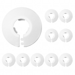 10 tk radiaatoritoru kate, valge plasttoru kate, korras kaunistus 17 mm l&auml;bim&otilde;&otilde;duga torule, valged radiaatoritoru katted valge