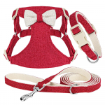 Bowknot koera kassi kaelarihma jalutusrihma komplekt Armas Bowtie kutsikate kasside kaelarihmade vest jalutusrihmaga 3tk / komplekt Lemmikloomatooted Chihuahua 2XS sinine