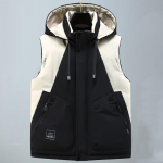 Suures suuruses S-8XL Mood Talvised Varrukateta Parkad Meestele &Uuml;ler&otilde;ivad Kapuutsiga vabaaja Paksud topid Joped Meeste soojad vestid S