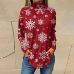 Naiste T-s&auml;rgid S&uuml;gises vabaaja pikkade varrukatega s&auml;rgid Vintage tr&uuml;kitud k&otilde;rge kaelusega pullover XXXL