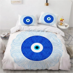 3D Sinine Kuri Silm Tekikate King Queen Suuruses Ps&uuml;hhedeelne Maagiline Joonistus Silmad Voodipesu Komplekt Lastele Teismelistele T&auml;iskasvanutele Pol&uuml;ester Tekikate 70x133cm 2pcs blue