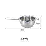 304 roostevabast terasest v&otilde;ijuustu &scaron;okolaadisulatuspann, pika k&auml;epidemega vahasulatuspott, l&otilde;hnak&uuml;&uuml;nal, k&auml;sitsi valmistatud seeb, k&uuml;psetusn&otilde;ud