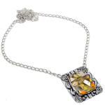 Bumblebee Jasper Handmade 925 Sterling Silver Jewelry Necklace 18 d9h04