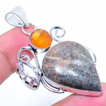 Unakite Jasper, Monalisa 925 Sterling Silver Jewelry Pendant 2.32 a4j02