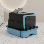 Suletud &uuml;lemine kassiliivakast &ndash; liiga suur, l&otilde;hnavastane, j&auml;lgimisvastane pott kassipoegadele Push-pull drawer must/puhas