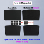 jaoks Tesla Model Y 3 Highland 2024 katuseluugi p&auml;ikesevari eesmine tagakatuse p&auml;ikesevari H&otilde;bedase kihiga katuseakna ruloovarjutarvikud