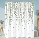 Tropical Greens botaaniline du&scaron;ikardin Lilleline liblikas pestav rippkardin Vannitoa du&scaron;i ja vanni sisekujundus konksudega 90x180cm-35x70in