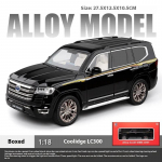 1/18 skaalas Toyota Land Cruiser sulamist automudel, laste m&auml;nguasi autentse heli ja tuledega, esmaklassiline kollektsioonieseme autohuvilistele must