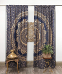Mandala Jooga Armastus India Hipster Boheemlaslik Luksuslik Kardinad Euroopa Elutuba Magamistuba K&ouml;&ouml;k Kaunistus Akna Katted 2x67W185H(CM)53x73in&Hook