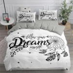Unelmatep&uuml;&uuml;dja Voodipesukomplekt Elegantne Boheemlaslik Tekikate Kuninganna Kaksik T&auml;ispikk Etniline Tekikate &Uuml;ksik Kahekordne Kuningas Tekk Voodikate 135X200cm-2pcs gray