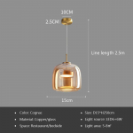 Klaasist rippvalgusti Luksuslik rippvalgusti Deco Led rippvalgustid Magamistoa kaasaegne valgusti ripplamp Diameter -15cm merevaigukollane