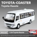 1/24 Toyota Coaster Keskmise suurusega &auml;ribuss Sulamist Diecast Mudelauto Simulatsioon Boutique Raamaturiiuli Kaunistus Trendikas Ornament Kingitus Poisile valge