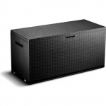 TOOD Malle / coffre de rangement en r&eacute;sine - 350 L - 120 x 52 x 60 cm - Gris anthracite