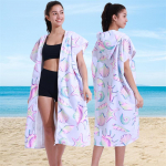 T&auml;iskasvanu ja lapse kiiresti kuivav kapuutsiga mikrokiust rannar&auml;tik hommikumantel Microfiber Towel Fabric Adult 110*75CM