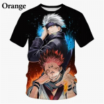 Suvine meeste laste T-s&auml;rk Jaapani anime Jujutsu Kaisen 3D-tr&uuml;kiga T-s&auml;rgid Vabaaja mood Streetwear T-s&auml;rk Laste Poiste Top L