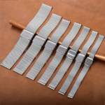 10mm-24mm 304 roostevabast terasest rihm Milan punutud metallist terasest rihm topeltpandlaga kellarihm 10Mm (silver)