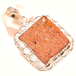 Titanium Druzy Gemstone Pendant Handmade Gift Antique Design Jewelry 2 j3m84