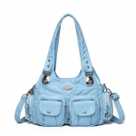 2025. aasta suvine moodne sinine &otilde;lakott naistele, v&auml;ike ostukott, &uuml;hev&auml;rviline pehmest nahast ristikere k&auml;ekott, daami reisikott