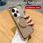 P&otilde;rutuskindel l&auml;bipaistev magnetr&otilde;ngaga telefoni&uuml;mbris Xiaomi Redmi jaoks 13 12 10 9 13R 13C 12C 10C 9C 9T 9A 10A 4G Glitter pehme kate Redmi Note 13R kuld