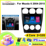 Android 13 Mazda 6 2002 2003 2004 - 2015 jaoks Autoraadio Multimeedia Video M&auml;ngija Navigatsioon GPS Traadita Carplay DVR BT EI 2 Din DVD 4Core 2+32G