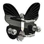 Seinale paigaldatav kammihoidja konksuga, tugeva kandev&otilde;imega, isekleepuv, lihtne paigaldus, liblika kujuga, vannitoa hoiuriiul B