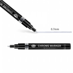 1tk isetehtud peegelpliiats helkurv&auml;rv metallist kroomitud h&otilde;bedane marker 0,7-3 mm 0.7mm h&otilde;be