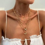 Fashion Sense Butterfly Tutt ripats krae luust kett virnastatud mitmekihiline sulamist kett kaelakee ni&scaron;&scaron; Mitmek&uuml;lgne commuter naiste kaelakee