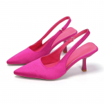 Suure suurusega kinnise varbaga stiletto sandaalid avatud kannarihmadega, madala terava ninaga, Euroopa ja Ameerika stiil 37 roosa punane v&auml;rv