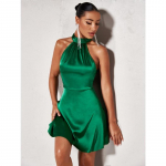 Naiste kleit Sexy Spice Satiin Kleit Riided High Sense XS burgundiapunane