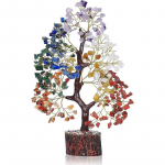 Seitsme T&scaron;akra Elupuu Positiivse Energia Raha Puu Feng Shui Dekor Reki Tervendav Kristall Kivi Kodu Kaunistus 22cm-25cm