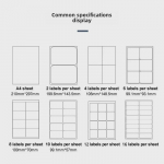 A4 Isekleepuvad Prinditavad Sildid Laser- ja Tindiprinteritele 2 labels per A4, 100 sheets