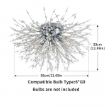 Kaasaegsed Kristalll&uuml;htrid Laevalgusti, Ilutulestiku L&uuml;htrid, H&otilde;bedased Kristallid Laevalgustid, 6 G9 LED, Elutuppa, Magamistuppa, S&ouml;&ouml;gituppa