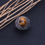 Tiger Eye Handmade 925 Sterling Silver Jewelry Ring Size 11.75 l7y72