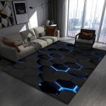 3D Vaip Elutuba Mustust H&uuml;lgav Lihtne Hooldada Libisemiskindel Magamistoa Voodi&auml;&auml;rne Vaip E-spordi Ruumi Dekoratsioonivaip 160 * 230cm