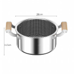 Suppipott Wok 316L Roostevaba Teras K&auml;rgstruktuur Mittekleepuv Pott kaanega Kodu Hot Pot Induktsioonpliit Gaasipliit Universaalne Praepann