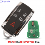 jingyuqin 5 nuppu nutikas kaugjuhtimispuldi autov&otilde;ti 315/433MHz ID46/Pcf7953 kiip Jaguar XF XK XKR 2007 2008 2009 2010 2012 X-Type S-Type jaoks 433mhz popstar v&auml;rv