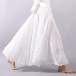Naiste kahekihiline linane maksiseelik, plisseeritud vintage Boho Maxi pikk vabaaja puuvillane rannaseeliku kleit 95cm
