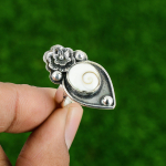 Looduslik Shiva silma karp 925 h&otilde;be virnastatav lille reguleeritav s&otilde;rmus naistele Adjustable