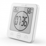 LCD Digitaalne Veekindel Veepritsmete Jaoks Vannitoa Seinakell Du&scaron;ikellad Taimer Temperatuur Niiskus K&ouml;&ouml;k Pesuruum Taimerid valge