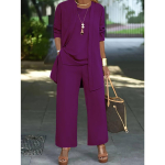 Naiste 3-osaline komplekt, tr&uuml;kimustriga kardiganjakk ja &uuml;hev&auml;rvilised paeltega vabaajap&uuml;ksid, igap&auml;evane komplekt 4XL fuksia