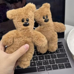 Pruun pl&uuml;&uuml;sist v&otilde;tmehoidja Tee Sound Kawaii Bear Doll Bag ripatsid Loomade v&otilde;tmehoidja m&auml;nguasi t&uuml;drukutele ja lastele Kotitarvikud