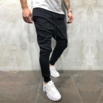 Kihtidega Hip Hop Slim Fit Jooksup&uuml;ksid n&ouml;&ouml;riga - Vabaaja pikad p&uuml;ksid meestele ja noortele XXL must