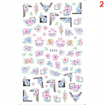 Holograafilised liblikad k&uuml;&uuml;ned, manik&uuml;&uuml;r Kleebised Lilled k&uuml;&uuml;nte kaunistamine as the picture