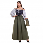 Euroopa & Ameerika Retro Renessanss Paeltega Hommikumantel Kleit Kost&uuml;&uuml;m Small