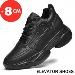 Ehtne Nahk Lifti Tossud Meeste K&otilde;rguse Suurendamise Sisetald 8cm Valge Must Kingad Pikemad Mehed Vabaaja Mood Kingad Pikemad Kingad 36