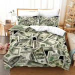 Dollarite Voodipesukomplekt 3D-tr&uuml;kk Paberrahad Tekikott Kodutekstiilid &Uuml;hekohaline Kaksik T&auml;issuurus Kuningsuurus Padjap&uuml;&uuml;ridega Dropshipping 200X200cm 3pcs