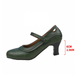 Moodsad Retro Rohelised Nahast Mary Jane Kingad Naistele Vintage Volangidega Disain L&otilde;ikega Kleit Zapatos Daamide Br&auml;ndi Disain Derby Kingad Suur Suurus 35 roheline