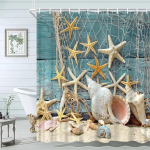 Merekarbikujuline du&scaron;ikardin suvine rand rannikualal merit&auml;ht vannitoa kardin pol&uuml;esterkangas vannitoatarvikute komplekt W90xH180cm