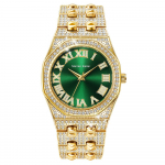 Luksuslikud t&auml;iskividega meeste k&auml;ekellad, moekad roostevabast terasest rihmaga meeste kvartsk&auml;ekellad valge/h&otilde;be